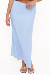 Madison Linen Column Skirt - Blue