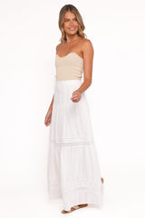 Peony Maxi Skirt - White