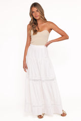 Peony Maxi Skirt - White