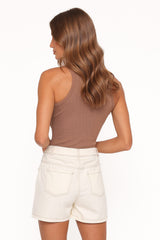 Presley Denim Skort - Bone