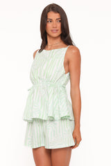 Rory Shorts - Jade Painted Stripe