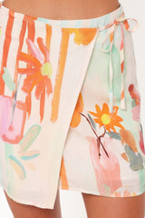 Siena Wrap Skirt - Blue Alfresco Floral