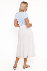 Sinead Eyelet Maxi Skirt - White