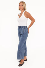 Sophie Cropped Barrel Jean - Medium Wash
