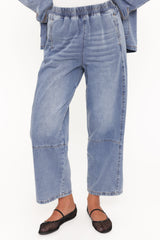 Sophie Cropped Barrel Jean - Medium Wash