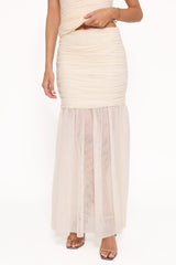 Susan Mesh Drop Waist Skirt - Yellow