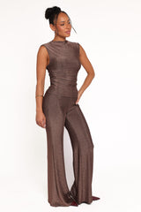 Sydney Wide Leg Pant - Bronze