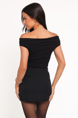 Tyra Mini Skirt With Embellished Bows - Black