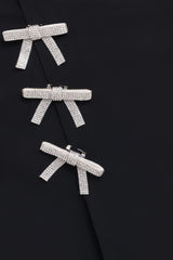 Tyra Mini Skirt With Embellished Bows - Black