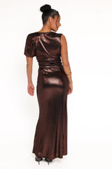 Velman Metallic Maxi Skirt - Bronze