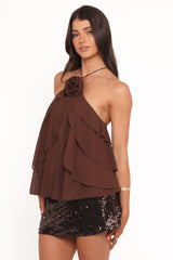 Zinnia Sequin Mini Skirt - Brown