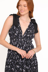 Adeline Maxi Dress - Black Floral