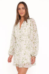 Aimee Mini Dress - Green Leaf