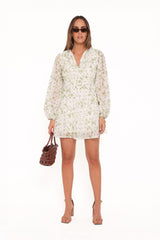 Aimee Mini Dress - Green Leaf