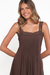 Alandra Maxi Dress - Brown