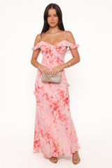 Alexia Off Shoulder Maxi Dress - Pink Floral