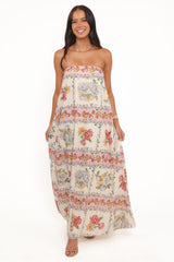 Amora Strapless Maxi Dress - Rose Tile
