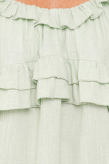 Angie Ruffle Mini Dress - Jade