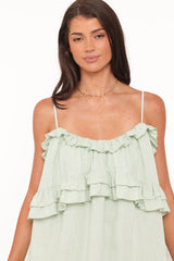 Angie Ruffle Mini Dress - Jade