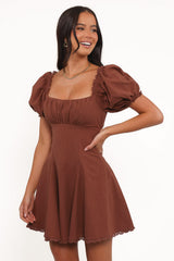 Anora Mini Dress - Cognac
