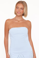 Aston Strapless Mini Dress - Blue