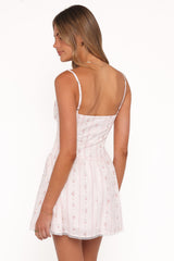 Athena Mini Dress - White Floral