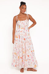 Bairbre Maxi Dress - Pink Beach Print