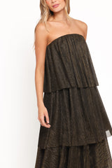 Bloom Strapless Maxi Dress - Black