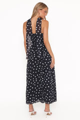 Boston Strapless Maxi Dress - Black Polka Dot