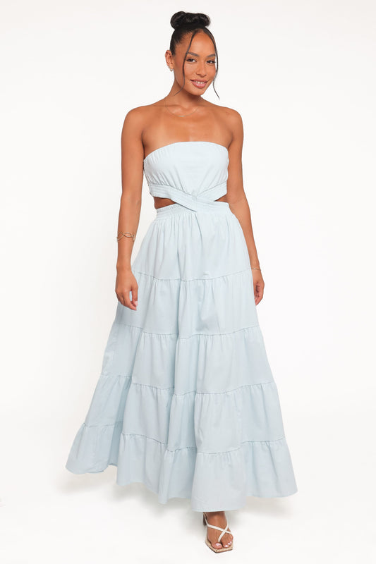Cadence Strapless Maxi Dress - Blue