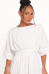 Camila Open Back Mini Dress - White