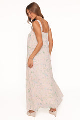 Caroline Maxi Dress - Pastel Pink Floral