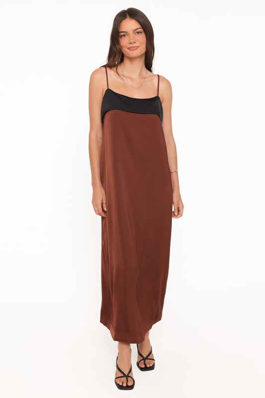 Cartia Midi Dress - Black/Brown