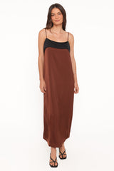 Cartia Midi Dress - Black/Brown