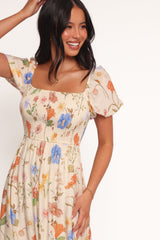 Cecelia Puff Sleeve Maxi Dress - Floral