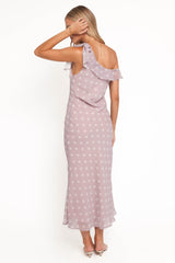 Celestine Maxi Dress - Lavender Polka Dot