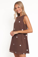 Chantelle Mini Dress - Chocolate Polka Dot