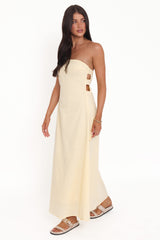 Cyrus Strapless Maxi Dress - Butter Yellow