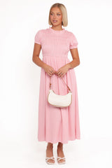 Darla Puff Sleeve Dress - Pink