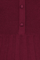 Darlina Long Sleeve Mini Dress - Burgundy
