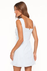 Davida Mini Dress - Pale Blue Broderie