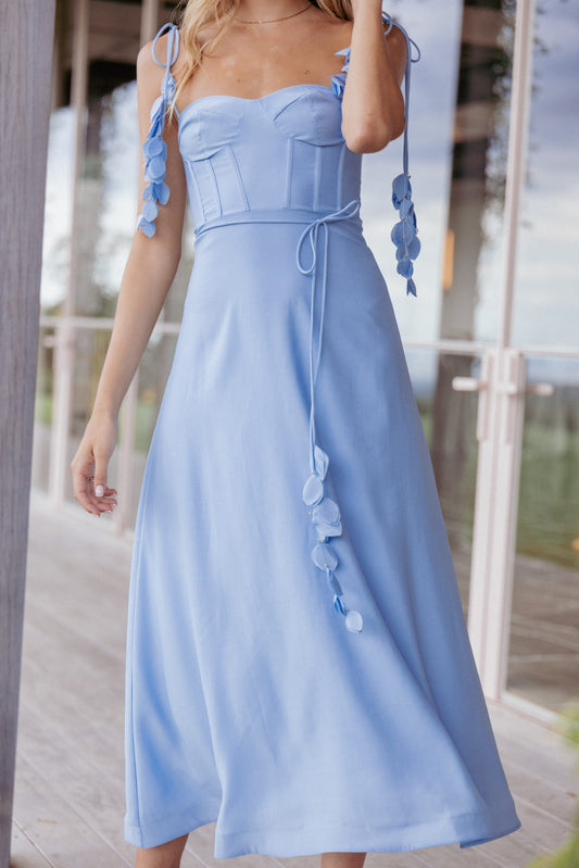 Della Midi Dress - Pale Blue