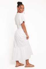 Edel Short Sleeve Maxi Dress - White