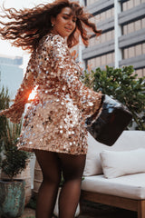 Electra Long Sleeve Mini Dress - Gold