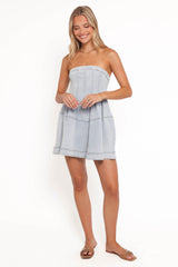 Ellen Strapless Mini Dress - Light Denim
