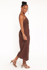 Elvina Midi Dress - Brown
