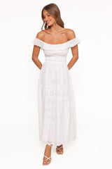 Elwyn Maxi Dress - White Broderie