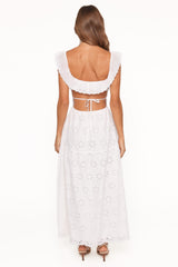 Elwyn Maxi Dress - White Broderie