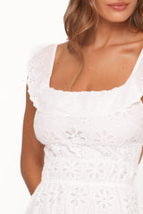 Elwyn Maxi Dress - White Broderie
