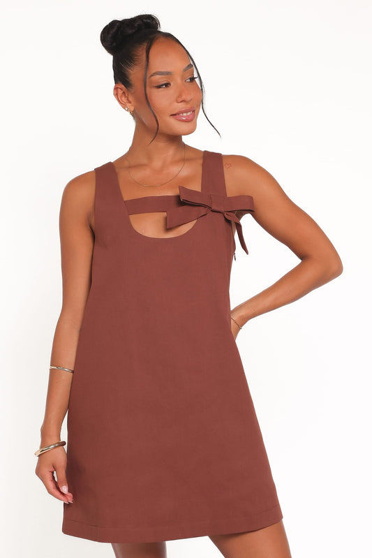 Elyria Mini Dress - Brown